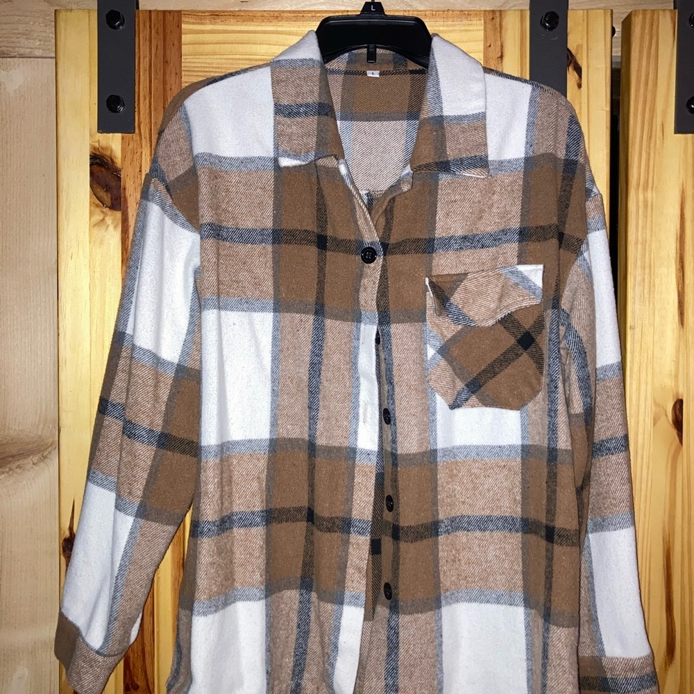 SHEIN Plaid Shacket